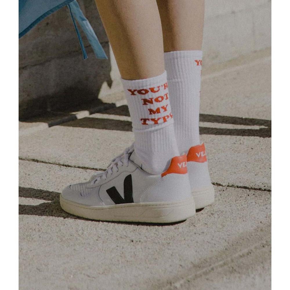 Veja V-10 LEATHER Tenisky Panske White/Red | SK 338DFM